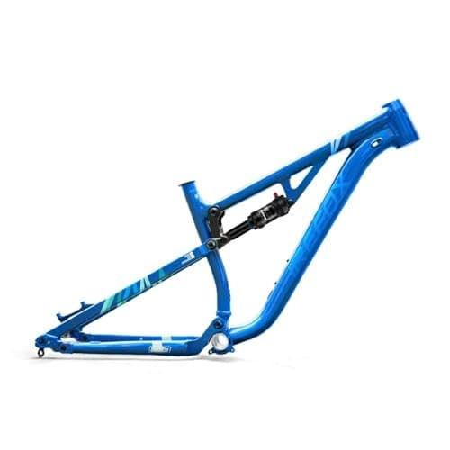 Image of BSFHQS 16" Full Suspension Mountain Bike Frame 27.5er DH/AM Aluminium Alloy Soft Tail Frame Disc Brake 12 * 142mm Thru Axle With Shock Absorber(Blauw)