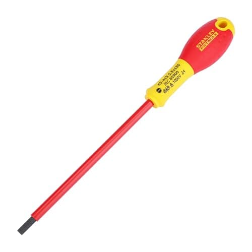 Image of Stanley Fat Max Screwdriver Insulated Slotted 5.5X150Mm-Red And Yellow