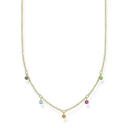 Image of Thomas Sabo necklace colored stones gold plated silver KE2071-488-7-L45V