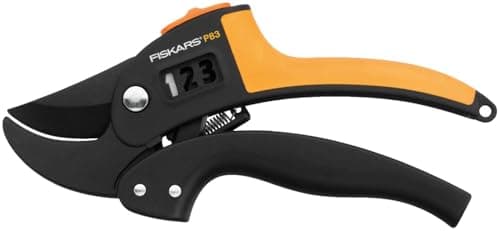 Image of Fiskars PowerStep Pruner Anvil P83, Cutting diameter: 2.4 cm, Steel blades with non-stick coating, Length: 19 cm, Black/Orange, 1000575