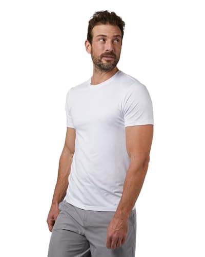 Image of 32 Degrees Men's Cool Classic Crew T-Shirt | Anti-Odor | 4-Way Stretch | Moisture Wicking, White, Large
