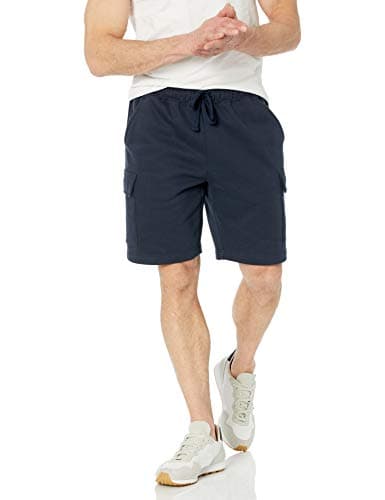 Image of Amazon Essentials Men's Fleece Cargo Shorts, Navy, L