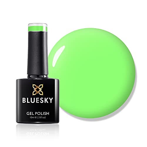 Image of Bluesky Gel Nail Polish, Lime Neon02, Bright, Green, Lime, Neon Long Lasting, Chip Resistant, 10 ml (Requires Drying Under UV LED Lamp)