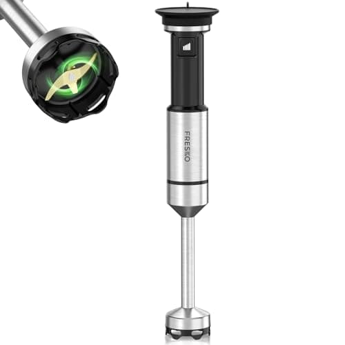 Image of FRESKO Hand Blender 1000W, Stainless Steel Blending Shaft with Protective Cover for Cookware, Variable Speed Control, Stick Blender for Baby Food, Soup, Smoothies, Purée, Sauce, Black