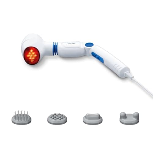 Image of Beurer MG40 Infrared Massager, Handheld Massager With 3-Way Adjustable Handle, 4 Attachments For Soothing Vibration Massage Ideal For Your Legs and Back, Infrared Heat Function