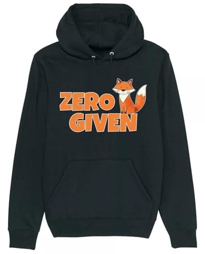 Image of Corporate Togs Zero Fox Given Hoodie, Funny Joke Printed Pullover, 80% Cotton 20% Polyester, Long Sleeves, Graphic Fox Theme Hoodie, S-XXL | Hoodies & Sweatshirts Black