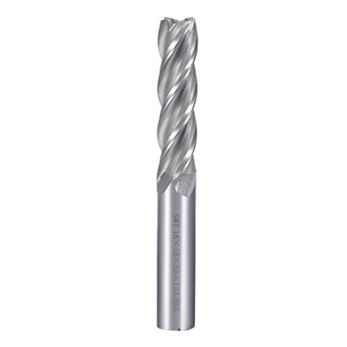 Image of Sourcingmap 16mm Shank 16mm x 63mm Straight Flat Nose End Mill Cutter CNC Router Bits 4 Flute