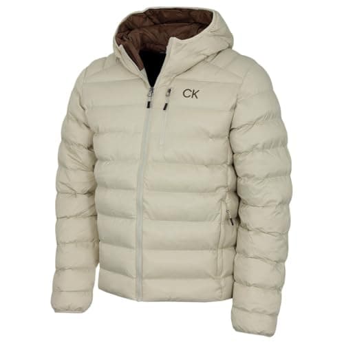 Image of Calvin Klein Mens San Gabriel Padded Woven Jacket - Desert Khaki - XL
