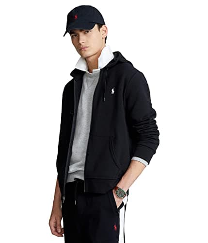 Image of Polo Ralph Lauren Men's Double-Knit Full-Zip Hoodie, Black, L
