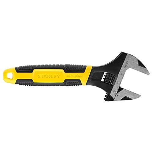 Image of STANLEY MAXSTEEL Adjustable Wrench 25 x 150mm Protective Phosphate Finish and Ergonomic Bi-Material Handle 0-90-947