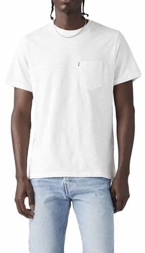 Image of Levi's Men's SS Classic Pocket Tee Sweater, White +, M