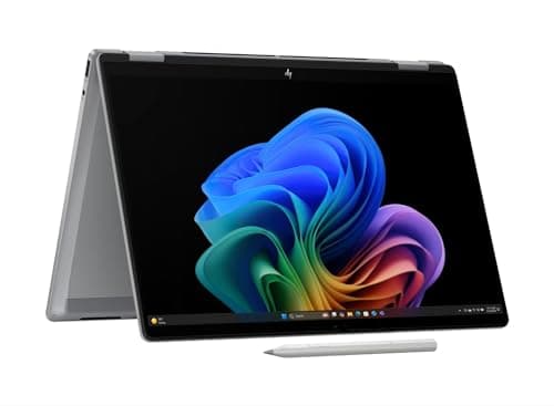 Image of HP OmniBook X Flip 14" Touchscreen 2-in-1 Laptop with Pen | Intel Core Ultra 5-226V | 16 GB RAM | 512 GB SSD | Intel Arc 130V Graphics (8 GB) | 2K Touch Display | Windows 11 Home | Silver