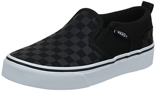 Image of Vans Unisex Kids Yt Asher Trainers, Black Checker Black Black, 4 UK