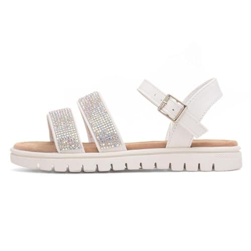 Image of Lilley Junior Snowdonia Girls White Buckle Sandal - Size 13 Child UK - White