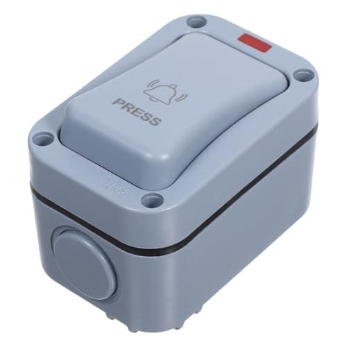 Image of OSALADI Waterproof Outdoor Doorbell Lighted Switch with Robust Abs Material, Rectangular Wall Mounted Push Button for School and Humid Areas, Suitable for Gate Opener Access Control