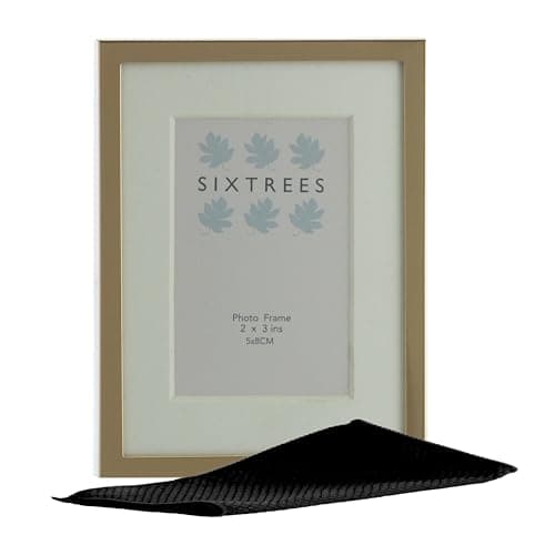 Image of Sixtrees Park Lane 275323(MIF) Gold Metal 2 x 3 inch Photo Frame with Mount - Complete with microfibre polishing cloth.