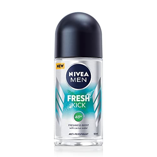 Image of NIVEA MEN Fresh Kick Roll On Deodorant (50ml), Men's Deodorant with 48H Protection, Antiperspirant for Men Scented with a Cool and Fresh Fragrance