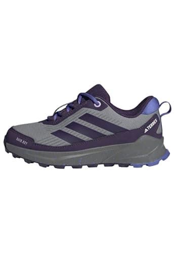 Image of adidas Unisex Kids Terrex Trailmaker 2 RAIN.RDY Hiking Shoes Kids, Grey Three/Aurora Plum/semi Cobalt Blue, 5.5 UK