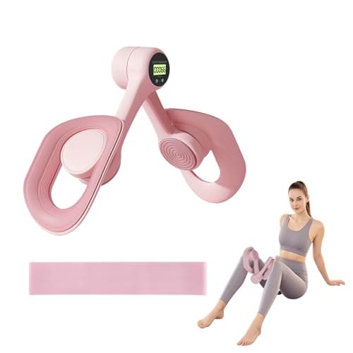 Image of EliphonTowne Pelvic Floor Exercise Devices - Anti-Slip Design Kegel Pelvic Floor Trainer for Women, 15 LB Pink Resistance Band,Home Gym Equipment, Thigh Exerciser with Intelligent Screen Display