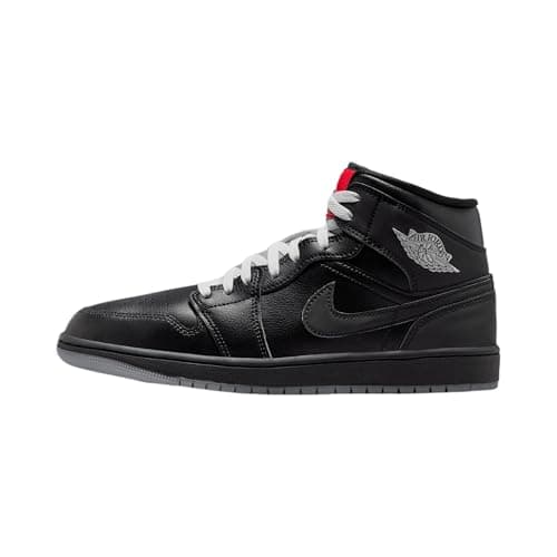 Image of Air Jordan 1 Mid SE Mens Shoes (HV5177-010, Black/White/Wolf Grey/Black), 9 UK