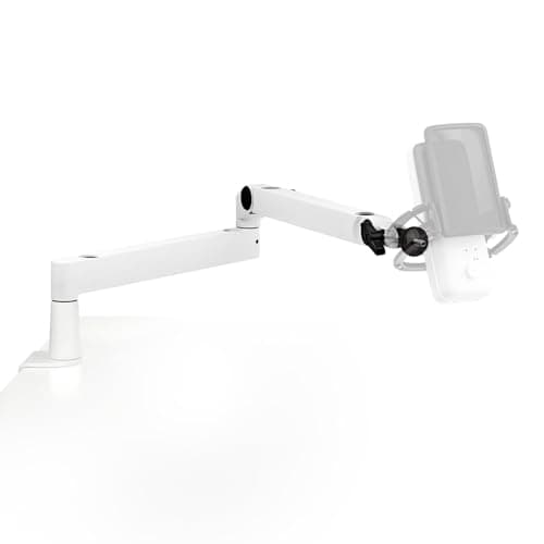 Image of Elgato Wave Mic Arm LP White - Premium Low Profile Microphone Arm with Cable Management, Desk Clamp, Versatile Mounting and Fully Adjustable, perfect for Podcast, Streaming, Gaming, Home Office