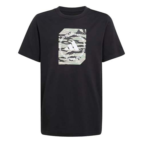 Image of adidas Boy's CAMO Box Junior Boys Tshirt, Black, 11-12 Years