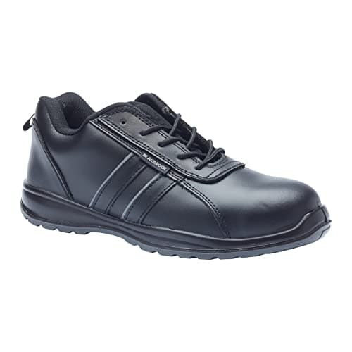 Image of Blackrock Leather Safety Shoes, Mens and Womens Safety Trainers, Steel Toe Cap, Black, Anti Slip Shoes, Smart Light Work Trainers, Work and Utility Footwear, Workwear - Size 10