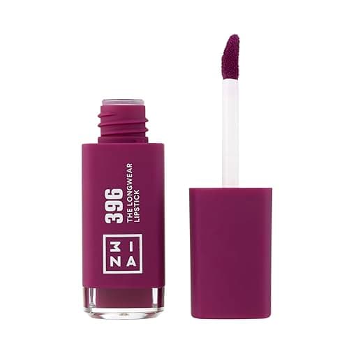 Image of 3INA MAKEUP - Vegan - Cruelty Free - The Longwear Lipstick 396 - Dark purple - Long Lasting Liquid Lipstick - Highly Pigmented - Intense Colours - Fast Drying Formula - Wand Applicator - Matte