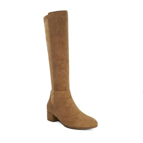 Image of Dune London Ladies TAYLA Stretch Knee-High Boots Size UK 3 Suede Knee High Boots