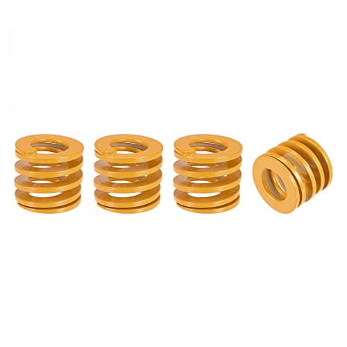 Image of sourcing map 3D Printer Die Spring, 25mm OD 25mm Long 4pcs Spiral Stamping Light Load Compression Mould Die Springs for 3D Printer Electric Part, Yellow