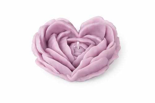Image of Nexlum Heart Rose Shaped Scented Candle – Handmade Soy Wax Decorative Candle Gift for Mum, Mother’s Day Present, Birthday, Anniversary, Wedding & Home Décor Gift for Women Purple (Lavender)