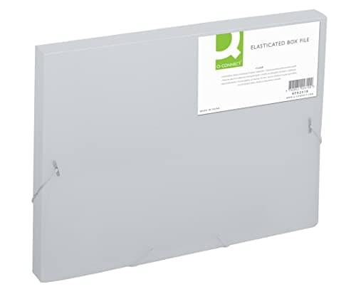 Image of Q-Connect Elasticated Folder 25mm A4 Clear KF02310