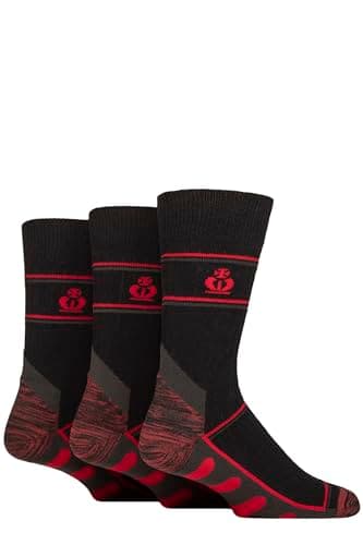Image of Jeff Banks Durable Work Socks - Recycled Cotton Cushioned in a 3 Pair Multipack Size 7-11 for Work Boots (UK, Numeric, 7, 11, Regular, Regular, Black)