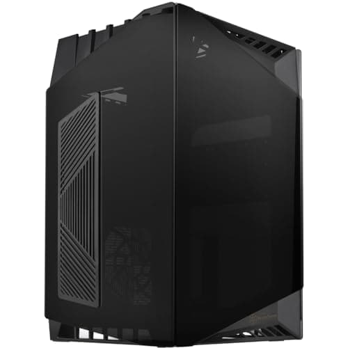 Image of SilverStone SST-LD03B-AF Lucid Mini Tower Mini-ITX Computer Case, Silent High Airflow Performance, 3x Tinted Tempered Glass with ventilation holes for better cooling performance
