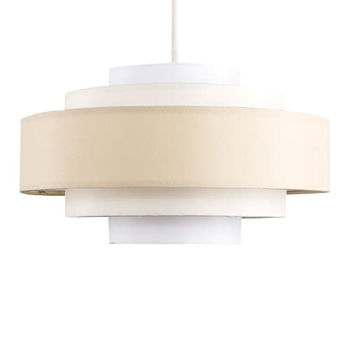 Image of MiniSun | Modern 5 Tier Ceiling Light Shade in a 3 Tone Cream Finish | Pendant Lights, Home Décor & Improvement Essential | 35cm Shade Width