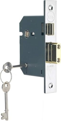 Image of Yale B-BSSL-2.5-PB British Standard 5 Lever Mortice Sashlock, Brass Finish, Boxed, Suitable for External Doors, 2.5 Inch/64 mm