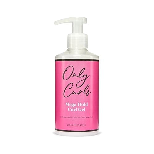 Image of Only Curls Mega Hold Curl Gel, 250ml, Curly Hair Product, Curl Definer & Frizz-Control, Long Lasting Styling Gel, Strong Hold, Defined, Frizz-Free Curls Without Stickiness, For All Curly Hair Types