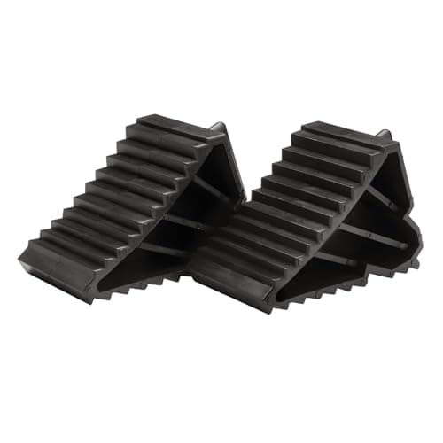 Image of Draper Plastic Wheel Chocks Set of 2-20212 - Heavy-Duty High Grip Stoppers for Cars, Caravans, Trailers