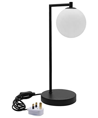 Image of Modern Retro Opaque Globe Table Lamp Black Desk Lamp and Bedside Light M0221-F