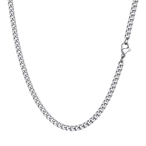 Image of PROSTEEL Stainless Steel Chains for Men and Women Curb Cuban Link Necklace 3mm 22 inch Male Jewelry Friend