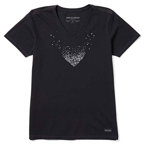 Image of Life Is Good Women's Heart Stars and Stripes, Jet Black, XXL