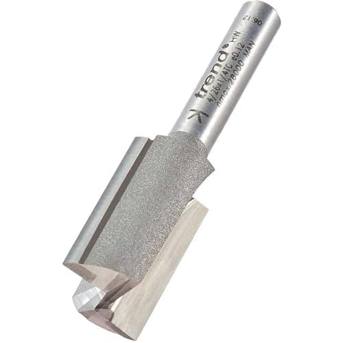 Image of Trend Professional Straight Two Flute Router Cutter, 1/4 Inch Shank, 15.9mm Cut Diameter and 25mm Cut Length, Tungsten Carbide Tipped, 4/26X1/4TC