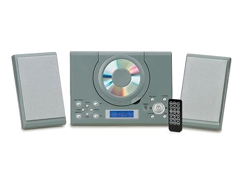 Image of Grouptronics CD Player with Speakers - HiFi System for Home with Radio, USB, MP3, Clock Alarm & Remote - Compact Stereo System with Wall Mount Design - Small CD Players for Home - GTMC-101