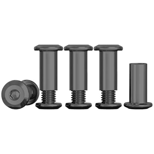Image of Drenky Connecting Screws Black M4 Sleeve Nuts 304 Stainless Steel Screws Barrel Nuts Kit M4 X 16mm Hexagon Furniture Bolts 10 Sets Flat Hex Bolt for Bed, Door, Table, Chair, Worktop, Cabinet
