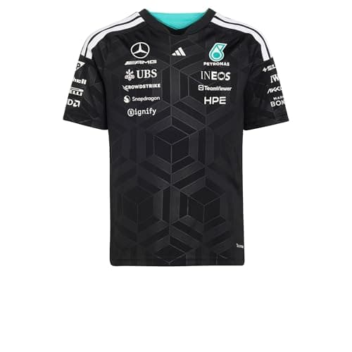 Image of adidas Boy's Mercedes - AMG Petronas Formula 1 Team Driver Jersey, Black, 9-10 Years