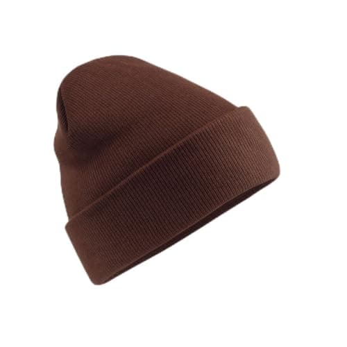 Image of MKR Beanie Hat - Unisex Soft Acrylic Knit Winter Hat, Warm Cuffed or Slouch Style Beanie for Men & Women, Casual Outdoor Ski Fashion Cap - Walnut Brown
