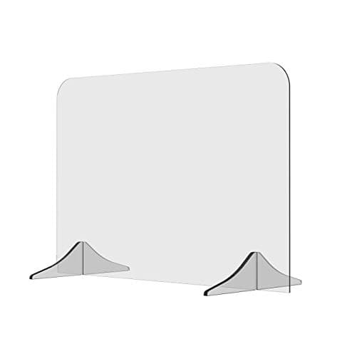 Image of Solarplexius partition screen, sneeze guard, protection for desks and offices. Counter top, antibacterial, transparent screen divider Desk divider Clear Acrylic Shield (90 x 60 cm)