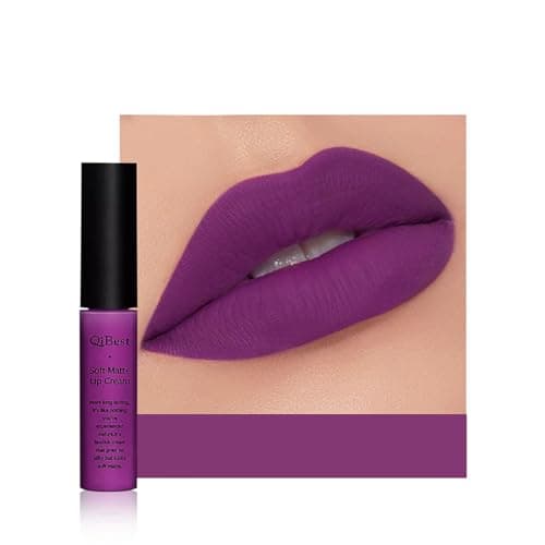 Image of Anifer Velvet Matte Liquid Lipstick Makeup Long-Lasting and Waterproof Wear, Non-Stick Cup Lip Gloss,(Deep Purple 621)