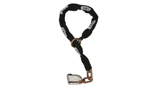 Image of ABUS lock and chain combination Granit Detecto XPlus™ 8008/12KS120 - Motorbike lock with alarm function - security level 20, black