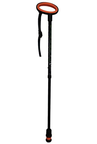 Image of Flexyfoot Shock Absorbing Oval Handle Walking Stick - Improved Comfort, Improved Safety, Improved Grip – Colour: Black
